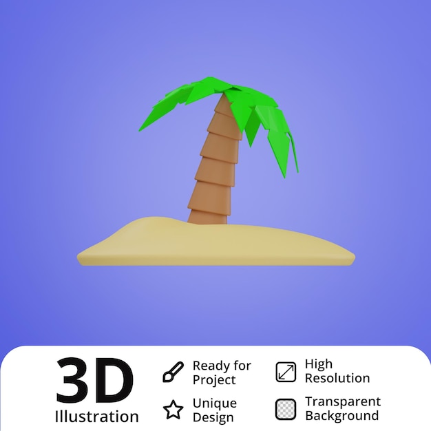 Coconut tree 3d illustration