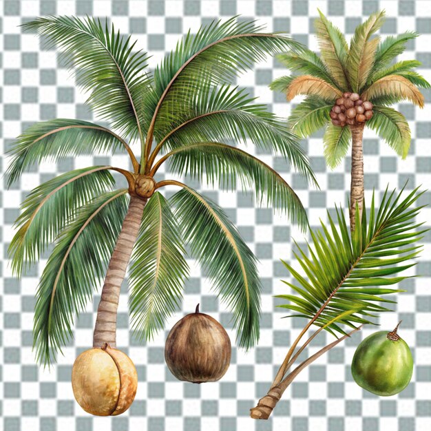 PSD coconut tree isolate png