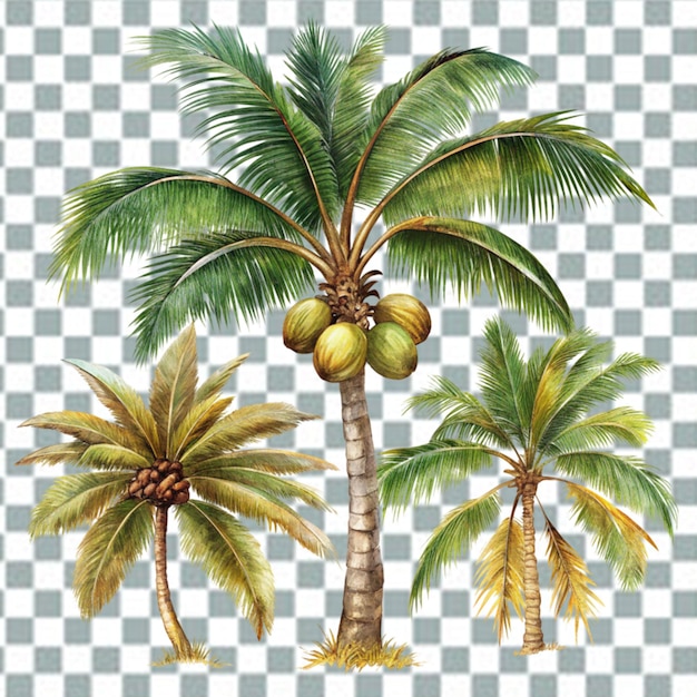 PSD coconut tree isolate png