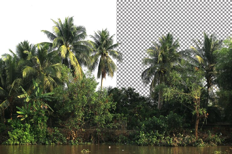 Premium PSD | Coconut trees isolation on transparent background