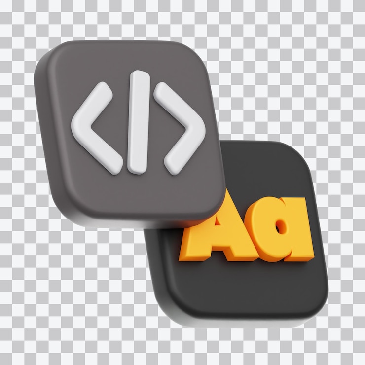 PSD code language 3d illustration