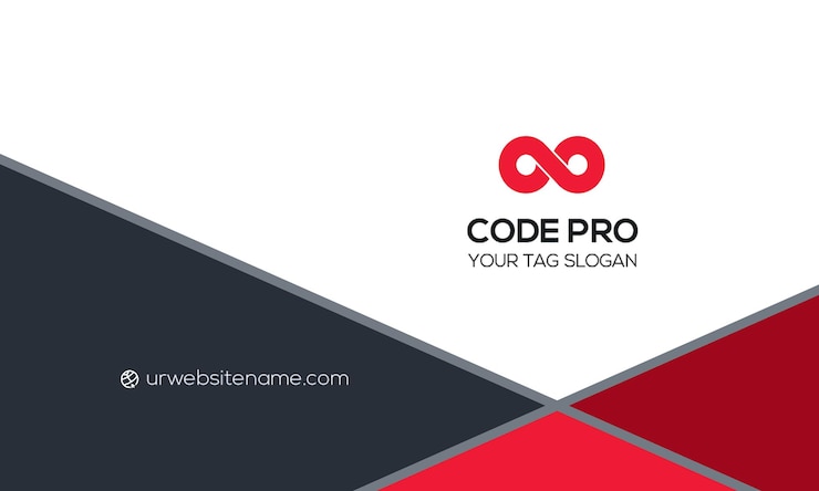 PSD code pro business card with abstract geometric design
