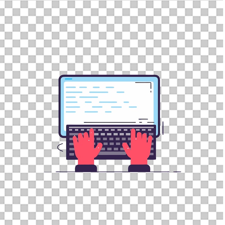 PSD code typing concept illustration showcasing programming software development and digital coding