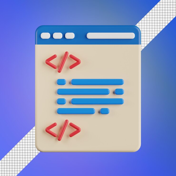 PSD coding 3d illustration