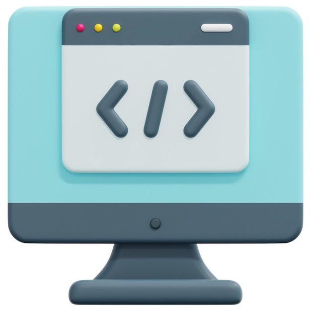 Coding 3d render icon illustration