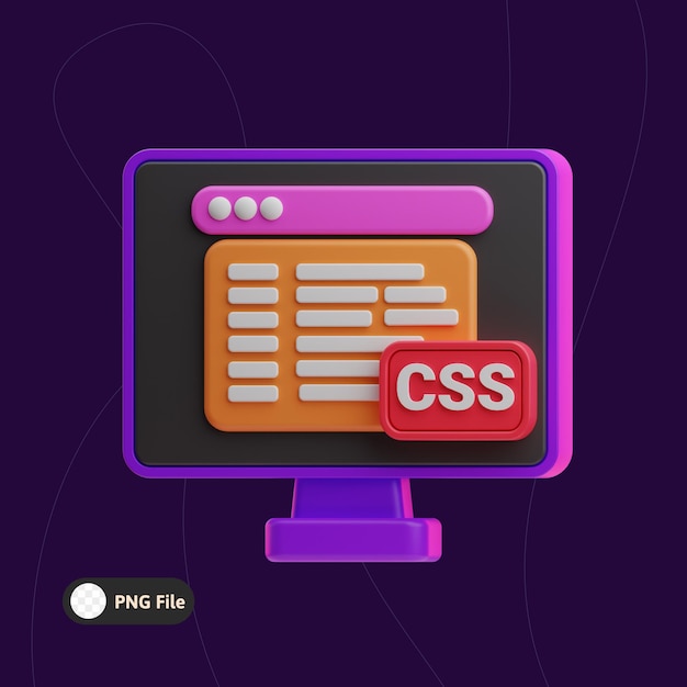 Coding css illustration 3d