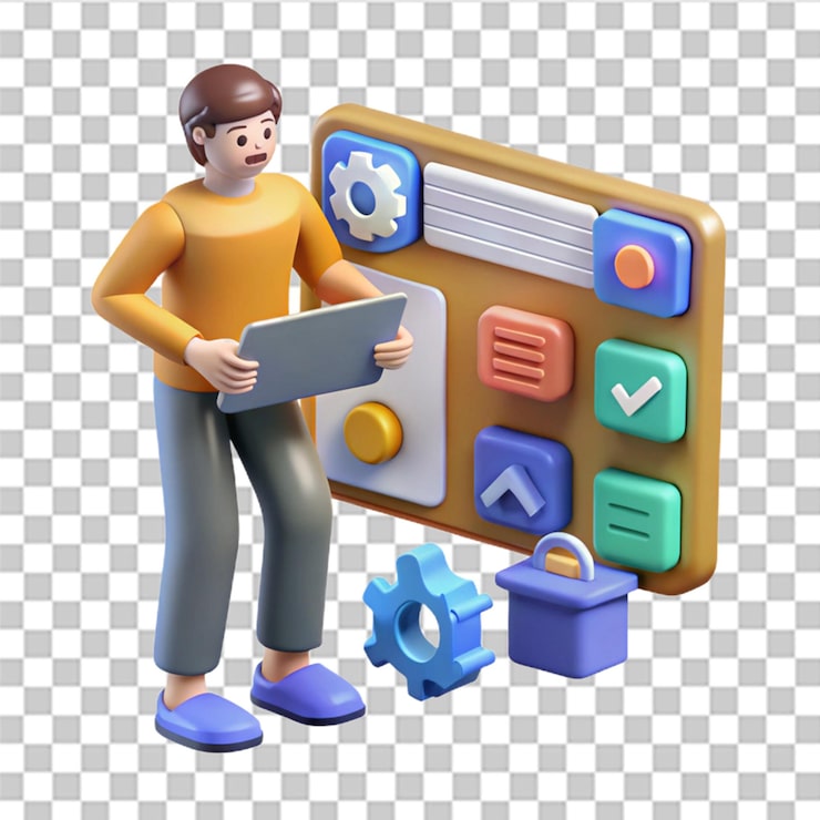 PSD coding language development programming application project technology new innovation future web browser web uiux design software developer concept 3d rendering illustration