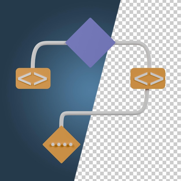 Coding and Programming 3D Icons Render Clipart