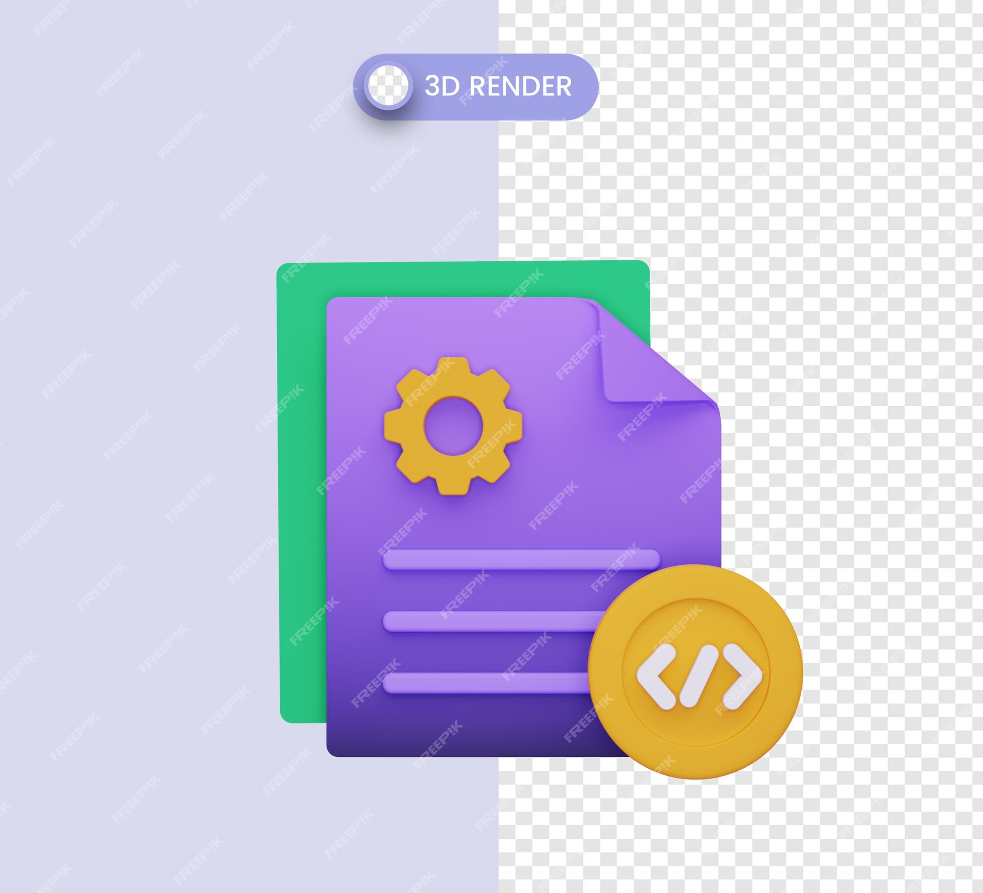 Premium PSD | Coding or programming format file 3d illustration