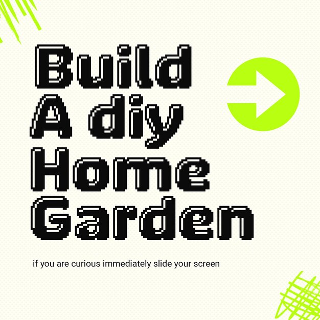 PSD codzienne wskazówki dla budowy ogrodu domowego z kremowym tłem instagram post template