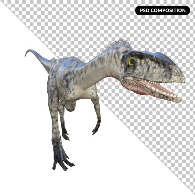 PSD coelophysis dinosaur isolated 3d render