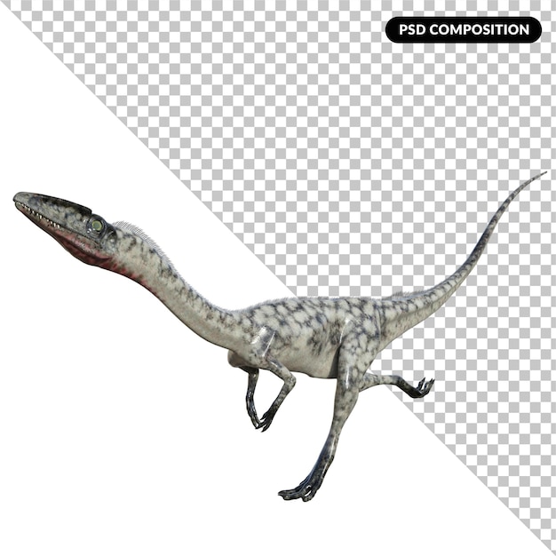 PSD coelophysis dinosaur isolated 3d render