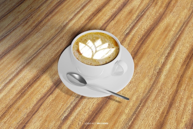 PSD coffe latte logo mockup psd