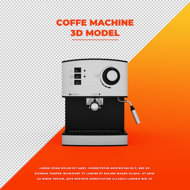 Modello 3d isolato macchina da caffè