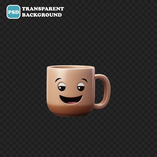 Coffe mug icon isolated 3d render illustration