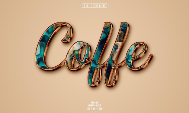 PSD coffee 1 3d editable text effect