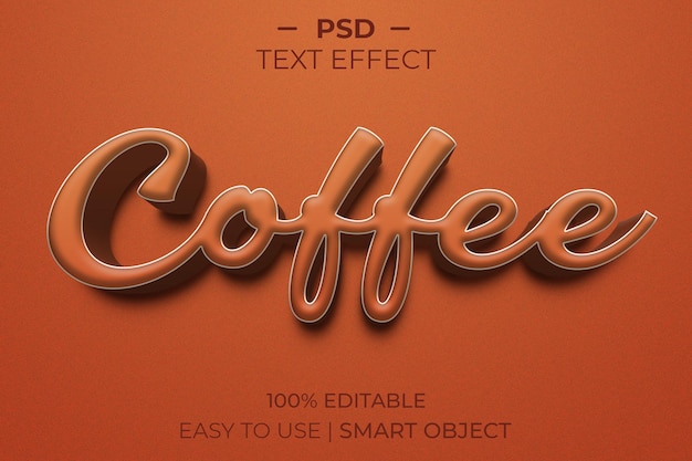 coffee 3d text effect style