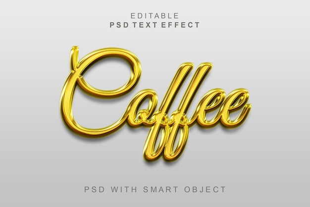 Coffee 3d text effect