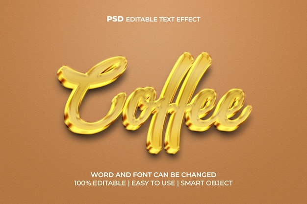 Coffee 3d text effect