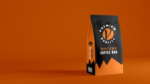 Rendering 3d di mockup di borsa da caffè