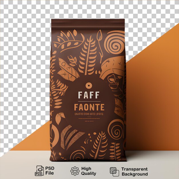 PSD coffee bag mockup isolated on transparent background include png file