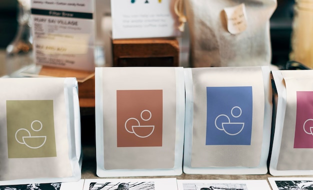Coffee bag mockup minimal design psd