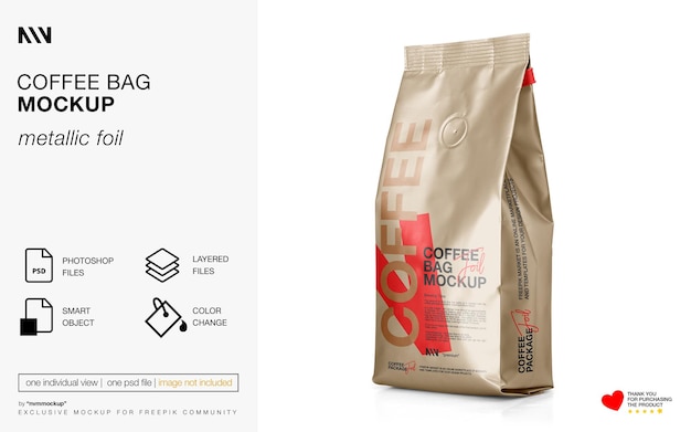 PSD coffee bag mockup