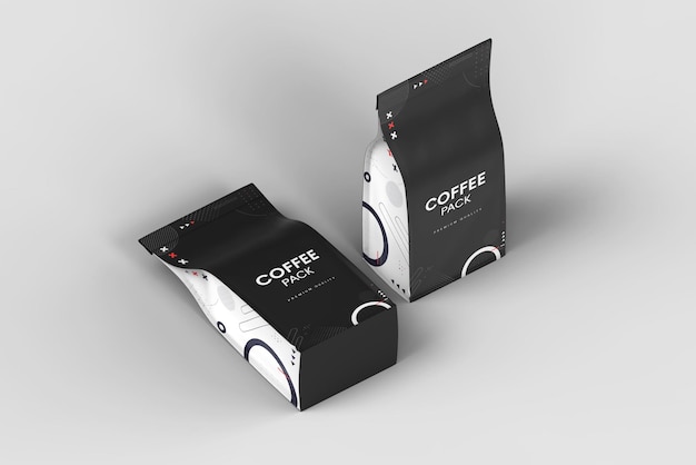 Coffee bag packet mockup