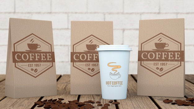 Coffee bags mockup