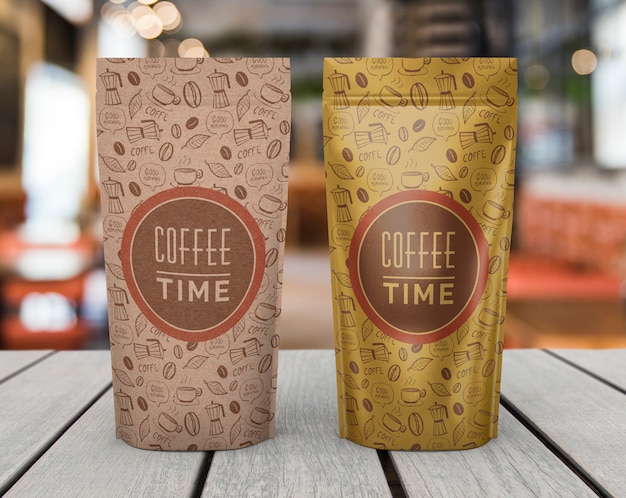 Coffee bags mockup