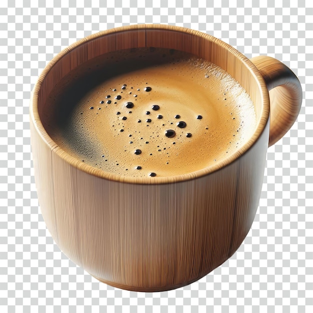 PSD coffee in a bamboo cup transparent background