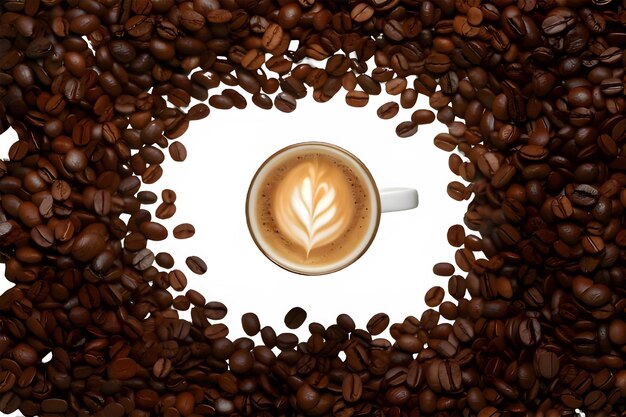 Coffee bean frame background psd