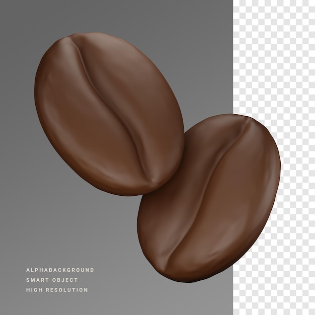 PSD coffee beans 3d icon illustration