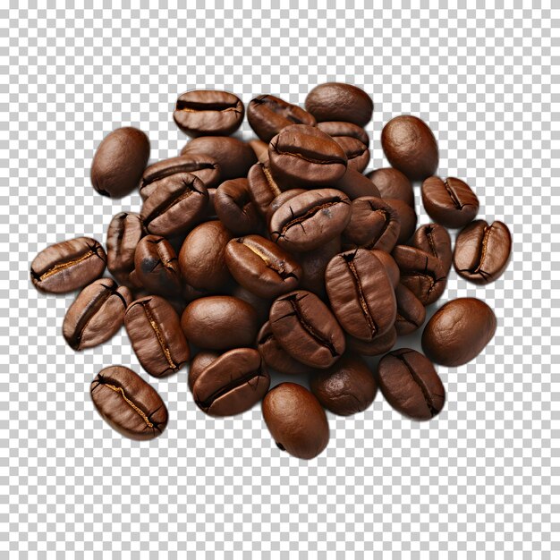 Coffee beans isolated on transparent background