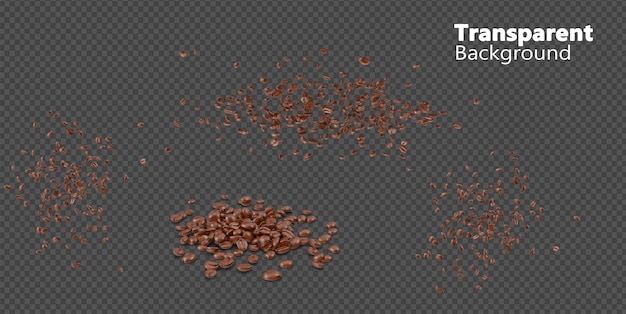 PSD coffee beans on transparent background