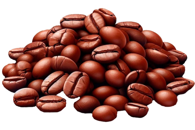 PSD coffee beans on white background