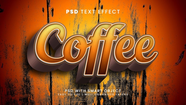 Coffee brown taste 3d editable text effect style mockup
