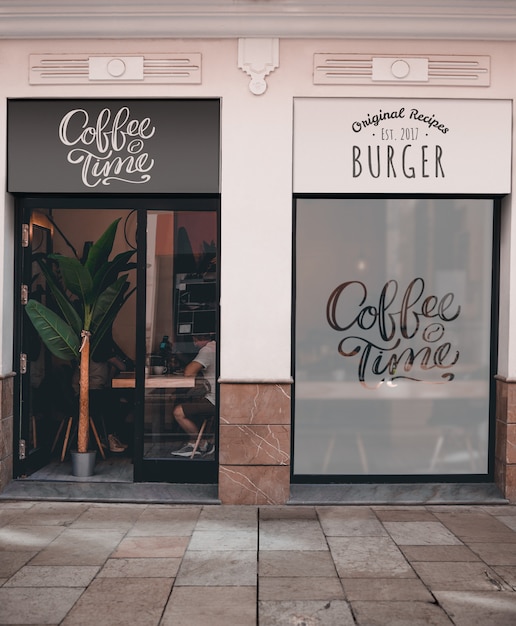 PSD coffee and burger time restaurant