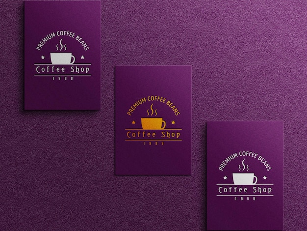 Mockup del logo del biglietto da visita del caffè con effetto in rilievo e in rilievo