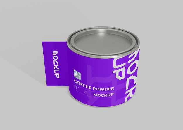 Coffee Can Mockup with Top Lid View