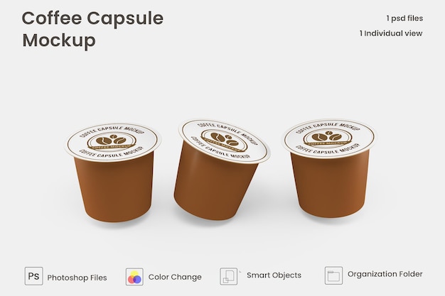 Mockup di capsule di caffè