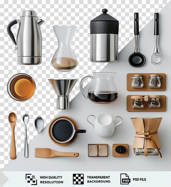 PSD coffee culture in 3d an assemblage of elegant brewing tools