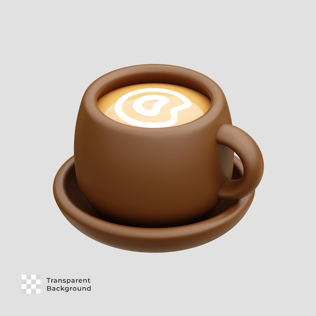 Coffee cup 3d render illustration icon