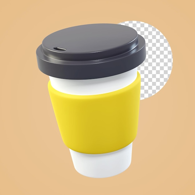 PSD コーヒーカップの3dレンダリングイラスト