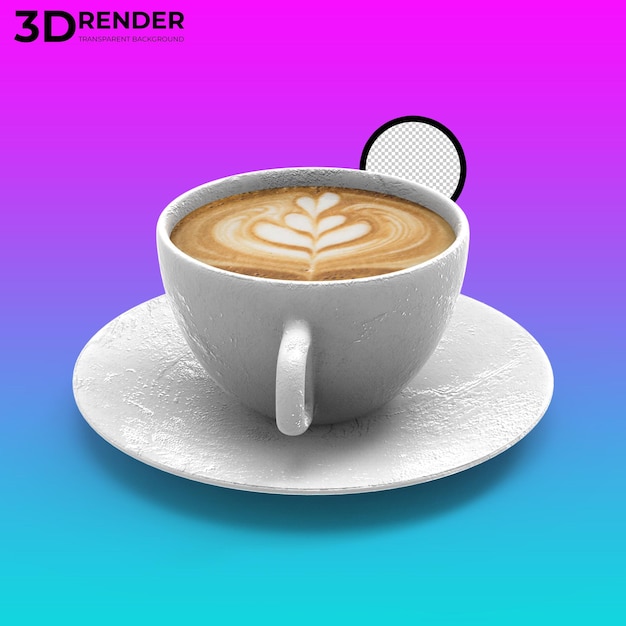 Coffee cup 3d render isolated