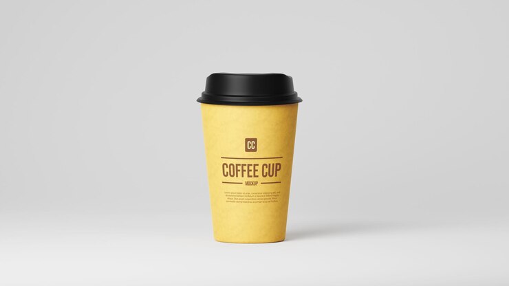コーヒー カップの段ボールのモックアップ