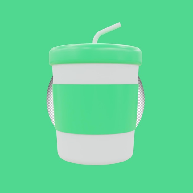 Coffee cup icon 3d render illustration