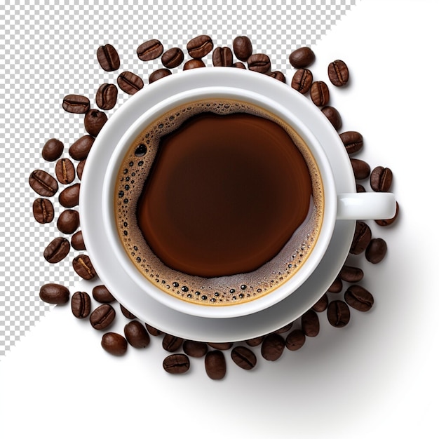 PSD coffee cup isolated and realistic coffee transparent background