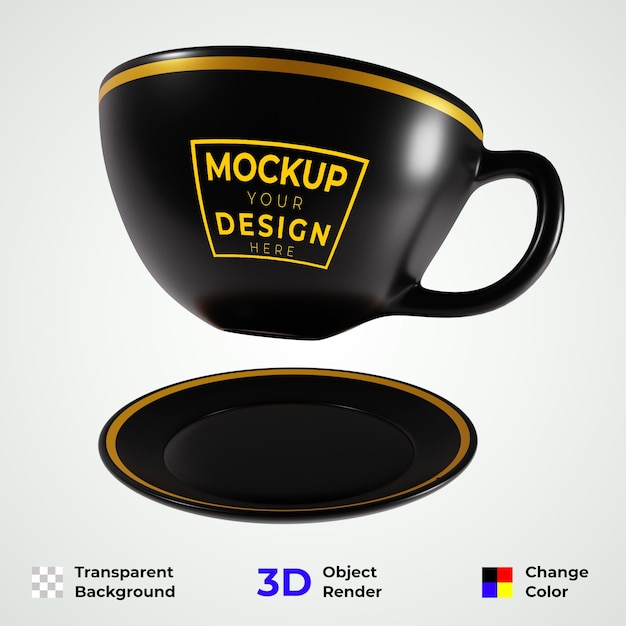 Coffee cup mockup.3d realistic rendering. premium psd
