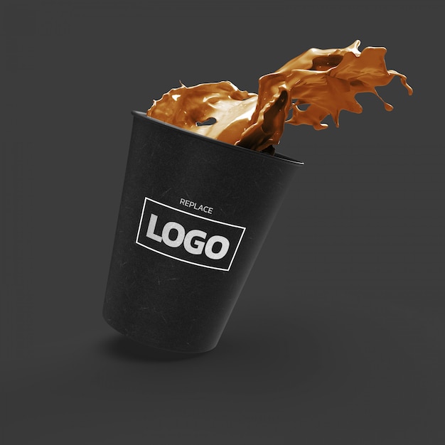 Coffee cup mockup 3d rendering  realistic